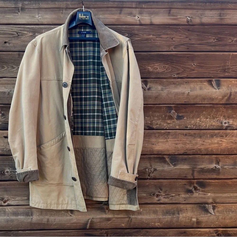 SOLD Mens vintage 90s khaki barn jacket|size Large Tall - Picture 2 of 11